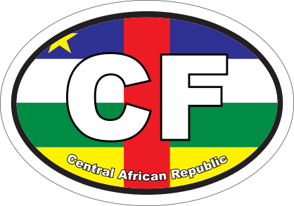 Central African Republic Cf Flag Oval Sticker