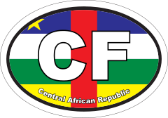 Central African Republic Cf Flag Oval Sticker