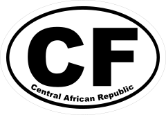 Central African Republic Cf Oval Sticker