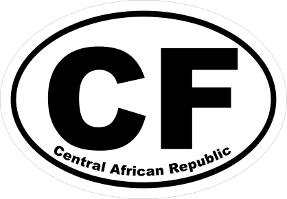 Central African Republic Cf Oval Sticker