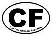 Central African Republic Cf Oval Sticker