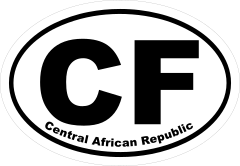 Central African Republic Cf Oval Sticker
