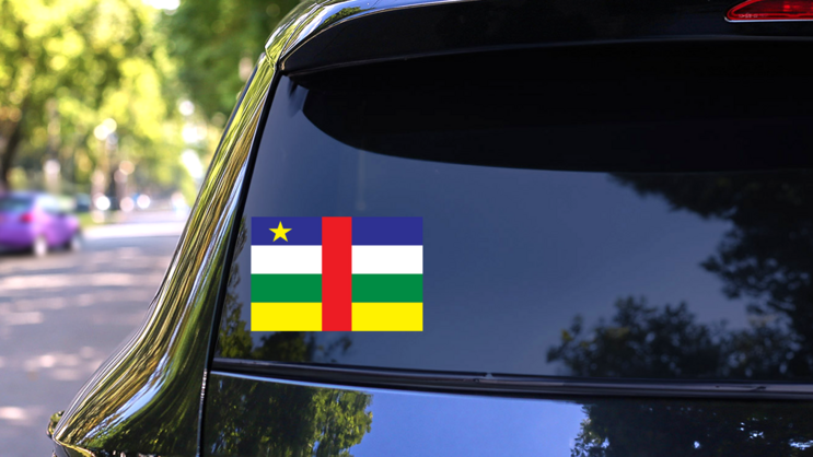 Central African Republic Flag Sticker on a Rear Car Window (New) example