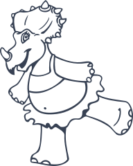 Centrosaurus Dinosaur In A Tutu Sticker