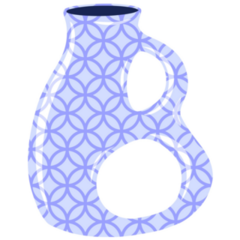 Ceramic Vase Blue Sticker