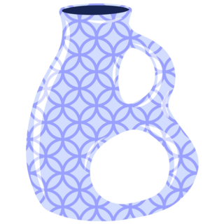 Ceramic Vase Blue Sticker