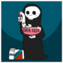 Cereal Killer, The Death Grim Reaper With Cereal Bowl Sticker