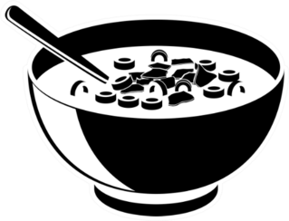 Cereal Meal Black Icon Sticker