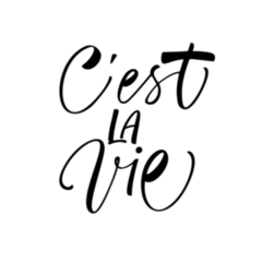 Cest La Vie French Phrase, Its Life Lettering Sticker