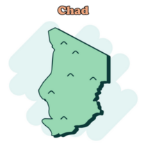 Chad Cartoon Mountain Sticker