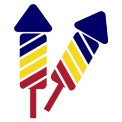 Chad Flag Fireworks Sticker