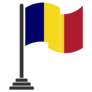 Chad Flag On Pole Sticker