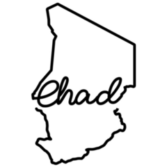 Chad Handwritten Map Sticker
