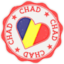Chad Heart Flag Badge Sticker