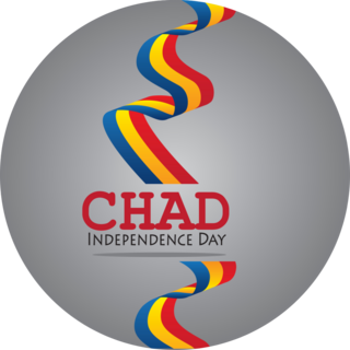 Chad Independence Day Ribbon Sticker
