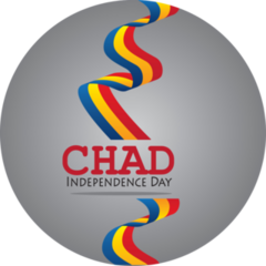 Chad Independence Day Ribbon Sticker