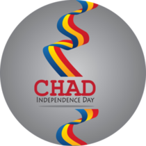 Chad Independence Day Ribbon Sticker