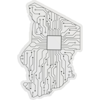 Chad Map - Abstract Futuristic Sticker