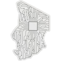 Chad Map - Abstract Futuristic Sticker