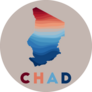 Chad Map Geometric Sticker
