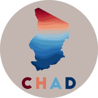 Chad Map Geometric Sticker