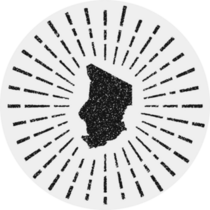 Chad Map Sunburst Sticker