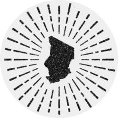 Chad Map Sunburst Sticker