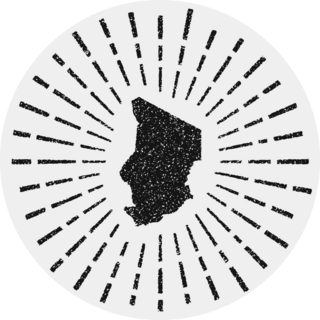 Chad Map Sunburst Sticker