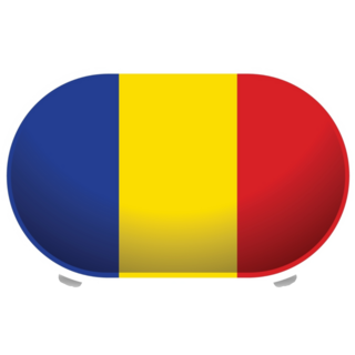 Chad National Flag Oval Sticker