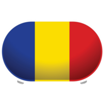 Chad National Flag Oval Sticker
