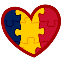Chad Puzzle Heart Sticker 