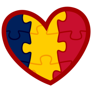 Chad Puzzle Heart Sticker 
