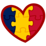 Chad Puzzle Heart Sticker 