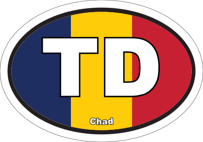 Chad Td Flag Oval Sticker