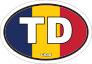 Chad Td Flag Oval Sticker