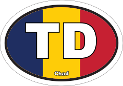 Chad Td Flag Oval Sticker