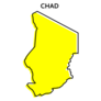 Chad Yellow Outline Map Sticker