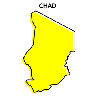 Chad Yellow Outline Map Sticker