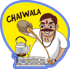 Chai Wala Cartoon Character Indian Tea Seller Sticker