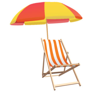 Chair And Beach Umbrella Sticker