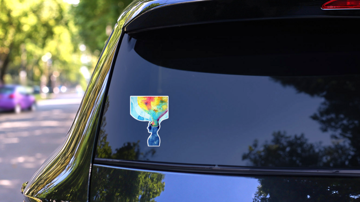 Chakra Power Watercolor Sticker on a Rear Car Window (New) example