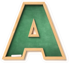 Chalkboard Font Letter A Sticker