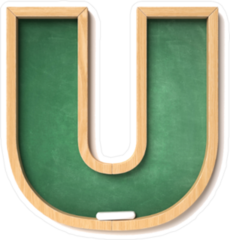Chalkboard Font Letter U Sticker