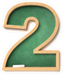 Chalkboard Font Number 2 Sticker