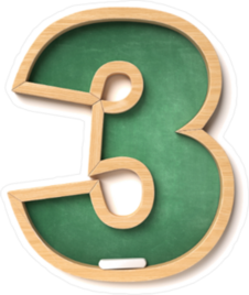 Chalkboard Font Number 3 Sticker