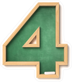 Chalkboard Font Number 4 Sticker