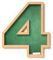 Chalkboard Font Number 4 Sticker