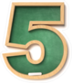 Chalkboard Font Number 5 Sticker