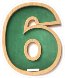 Chalkboard Font Number 6 Sticker