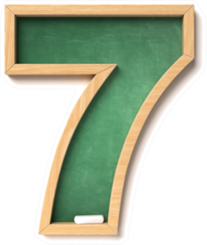 Chalkboard Font Number 7 Sticker